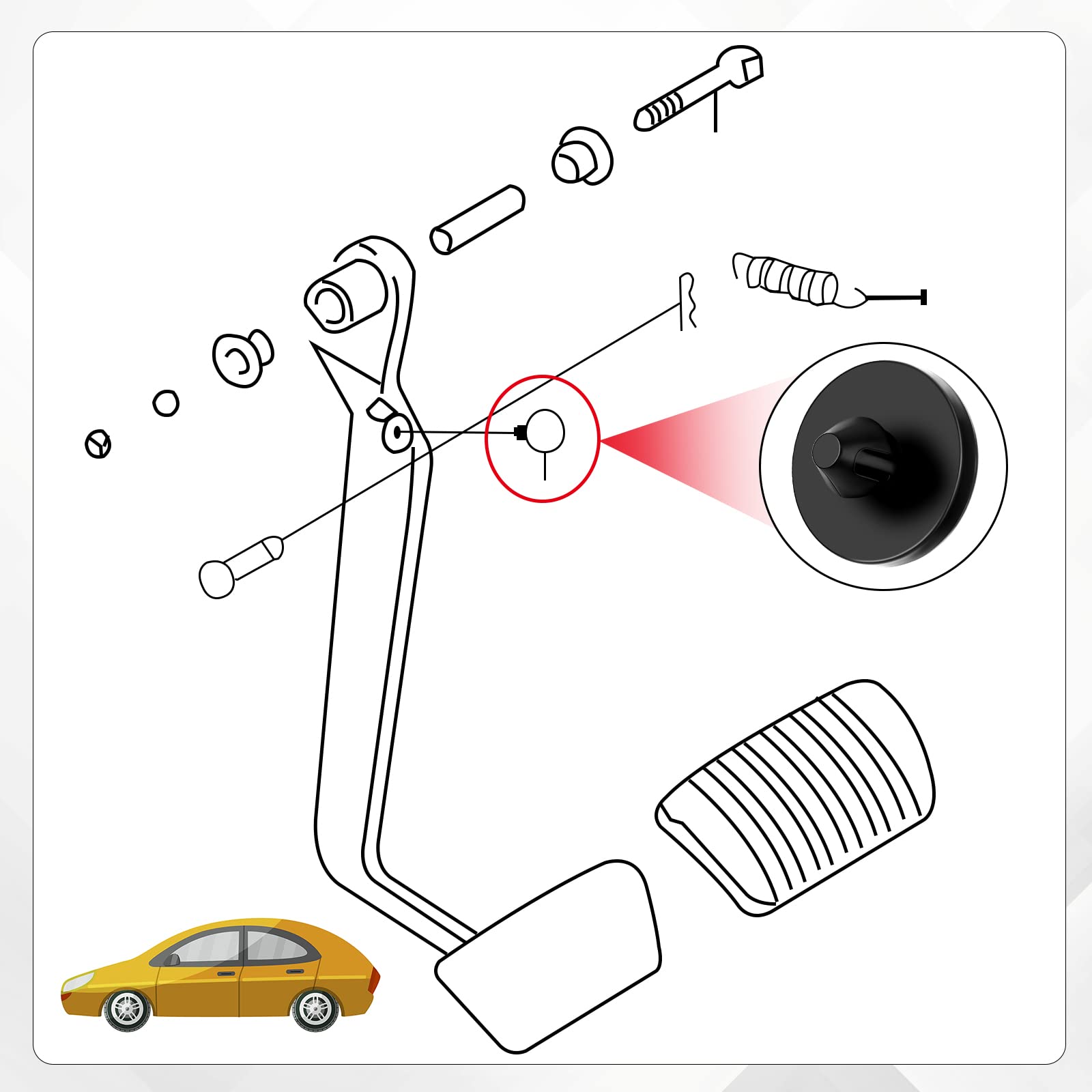 Frienda 12 Pieces Brake Switch Stopper Brake Pedal Pad Brake Light Switch Stopper Brake Switch Pad Clutch Pedal Stopper 90541-06