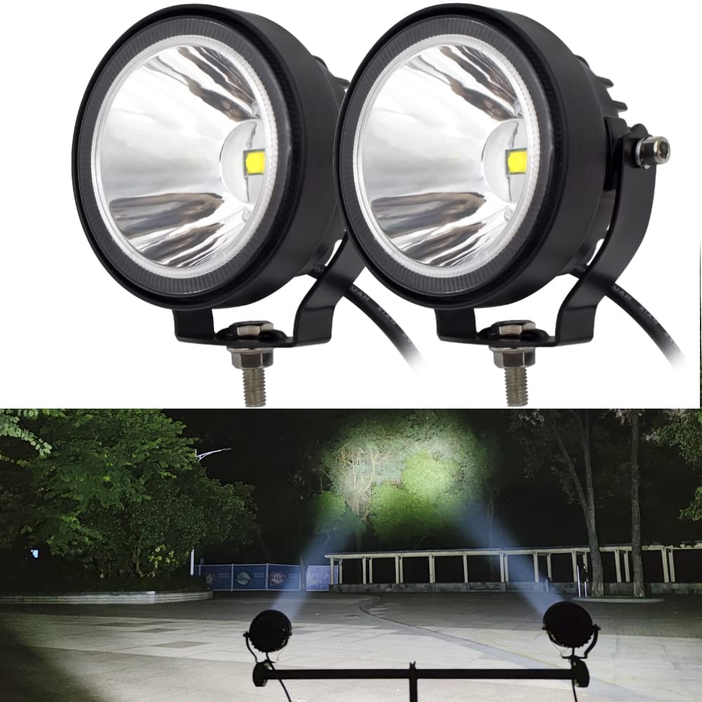 Szdystar Led Round Driving Fog Lights, 2Pcs, 4 Inch Super Bright Led Pods, Work Auxiliary Lights, Ditch Lights, Fit For Atv Utv