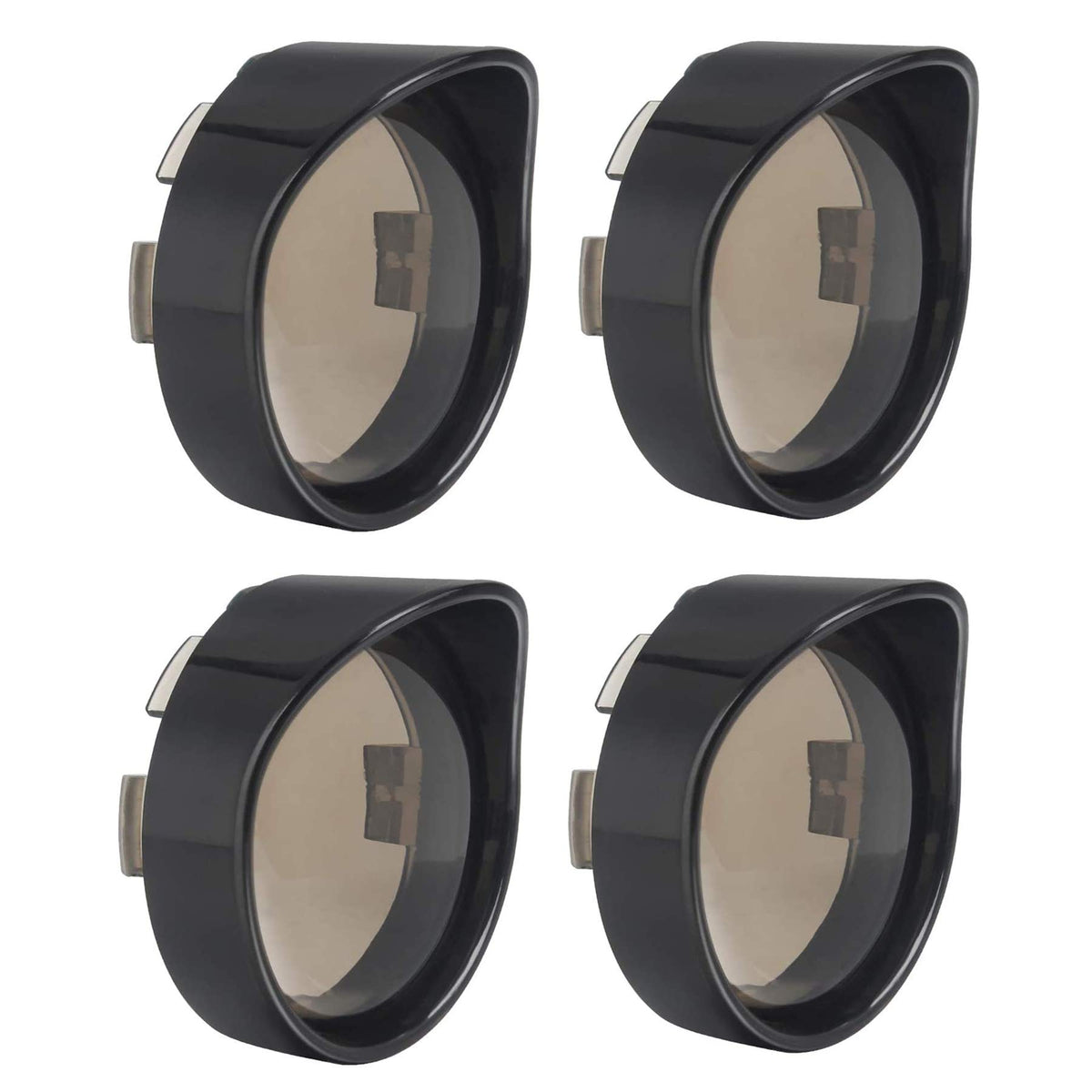 Nthreeauto 4Pcs Bullet Smoked Turn Signals Lens Cover With Black Visors Bezels Compatible With Harley Dyna Sportster Softail Street Glide Road King