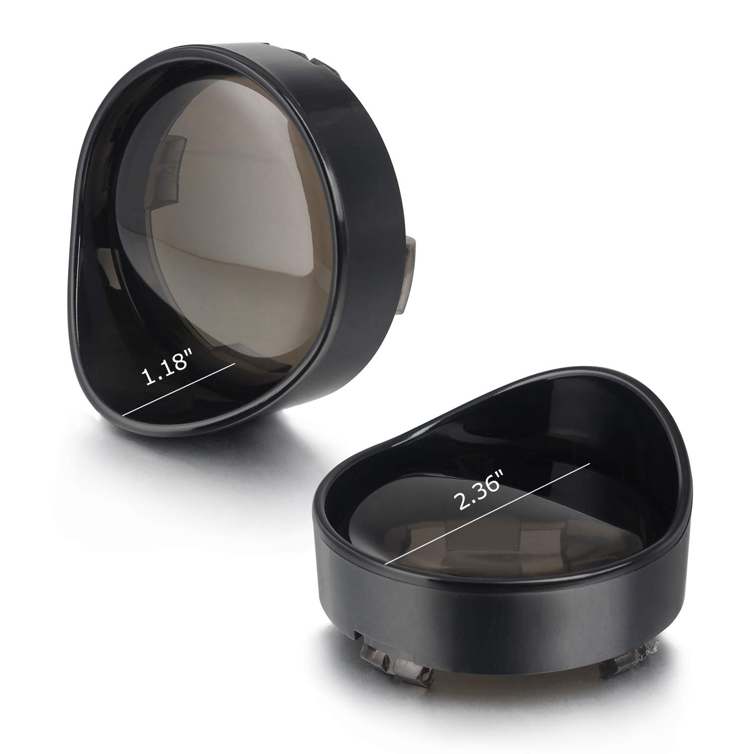 Nthreeauto 4Pcs Bullet Smoked Turn Signals Lens Cover With Black Visors Bezels Compatible With Harley Dyna Sportster Softail Street Glide Road King