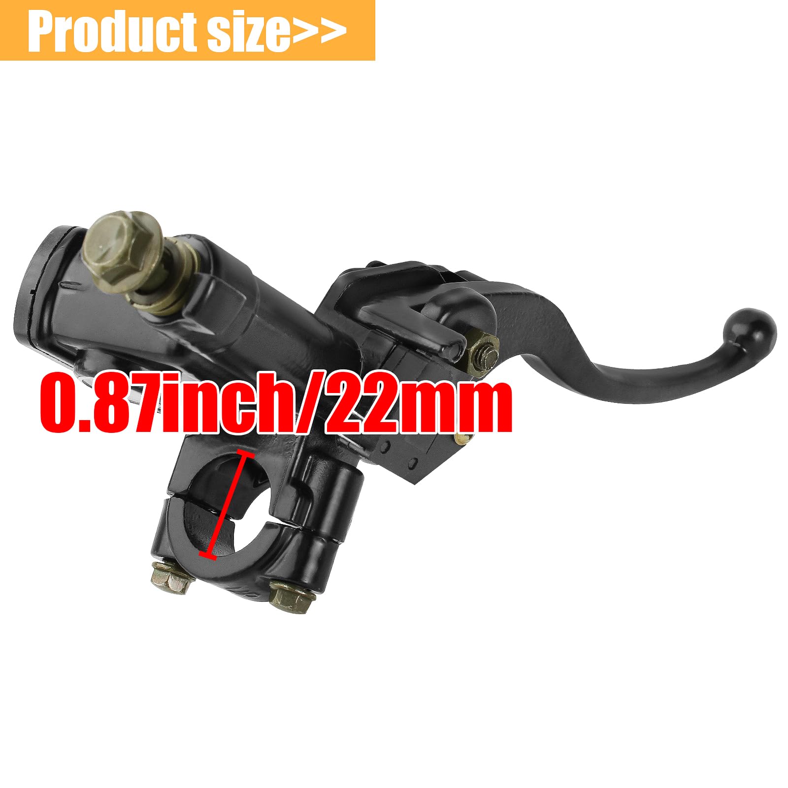 QAZAKY 7/8inch Left Handlebar Hydraulic Brake Master Cylinder Lever Pump for ATV Quad Moped Pit Dirt Bike Kids Motorcycle 50cc 7