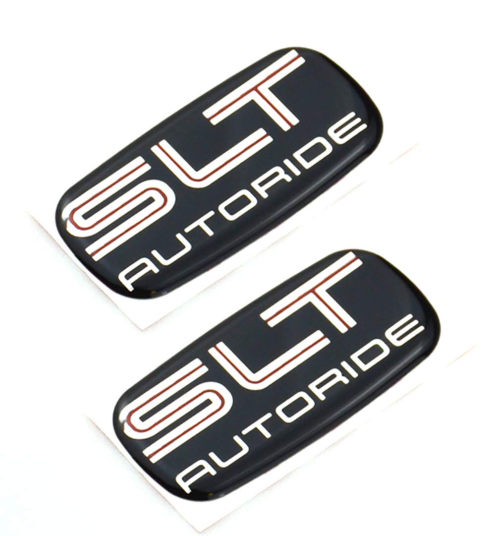 2Pc Exterior Trim Right Or Left Slt Autoride Emblem Badge Decal Replacement For 00-06 Silverado Sierra (Silver Black)