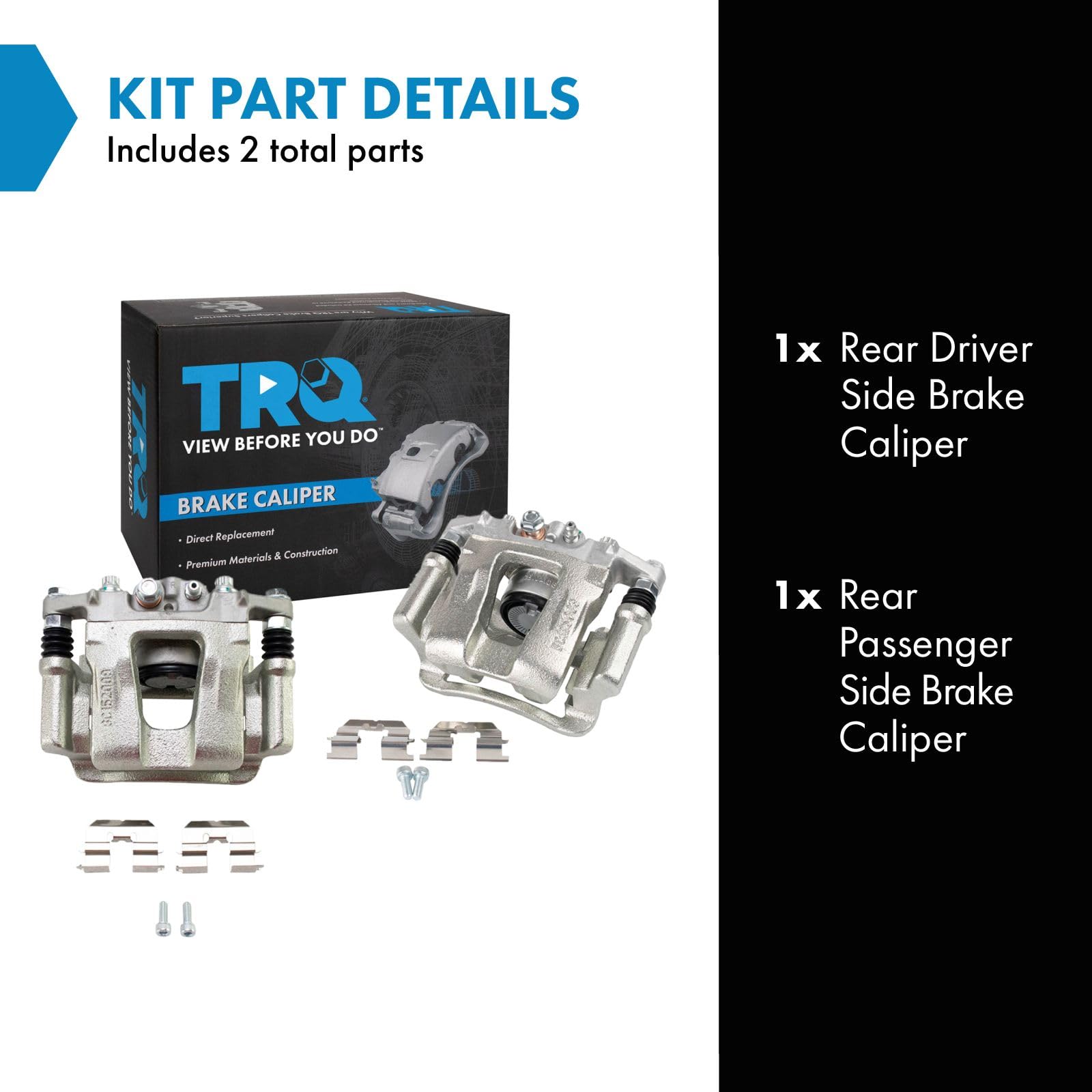 Trq Rear Brake Caliper Set Compatible With 2014-2016 Kia Optima