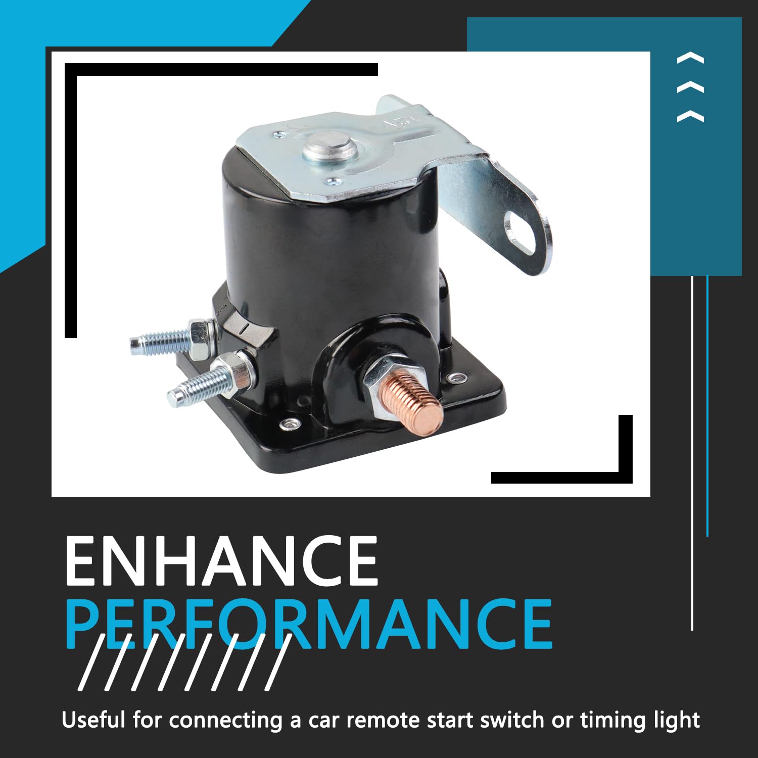 AFEISOL Hot Rod Starter Relay Solenoid 12V 4-Terminal Heavy Duty SW3 Compatible with 1956-up Ford Truck Starter Replaces B-6A-11