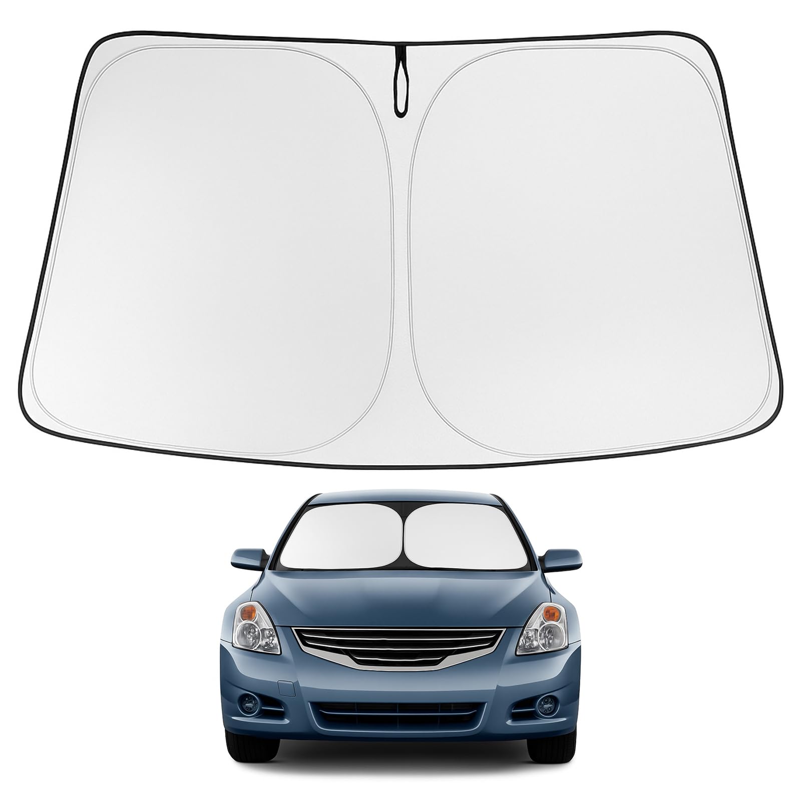 Proadsy 2025 Upgrade Windshield Sun Shade Custom Fit 2007-2012 Nissan Altima Foldable Front Sunshade Protector Sun Visor Blocks