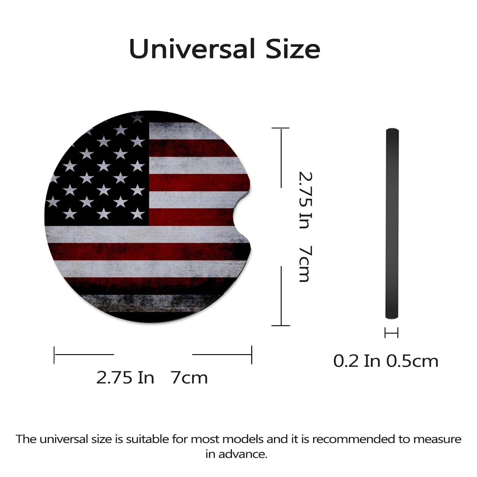 FJyuanqi Car Coasters for Cup Holders, 2 Pack Anti Slip Universal Rubber Cup Coasters for Women & Men, Car Interior Accessories