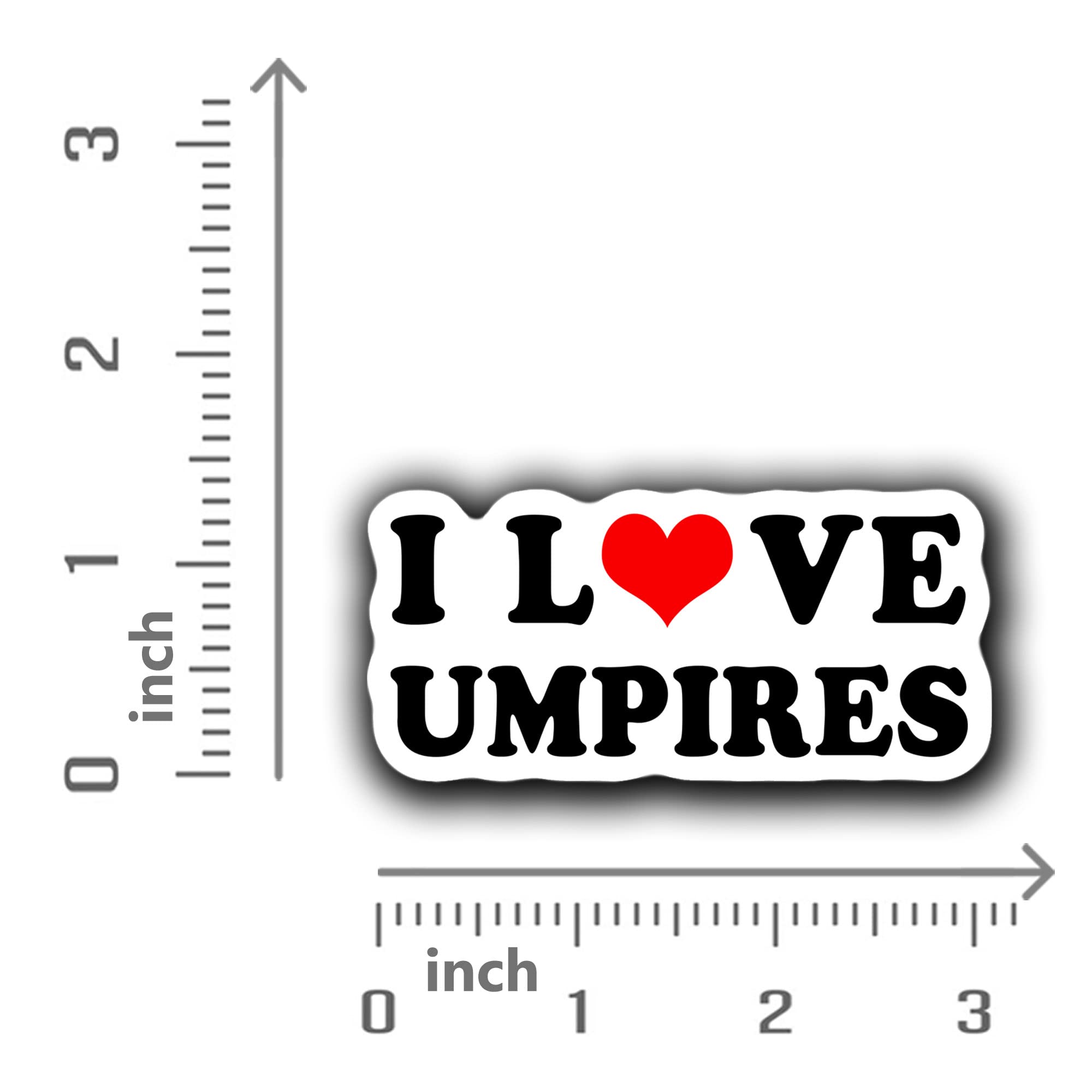 Saiki I Love Umpires Vinyl Sticker For Baseball Softball Catcher'S Mask, Helmet 3Inch, Fullcolor Sticker