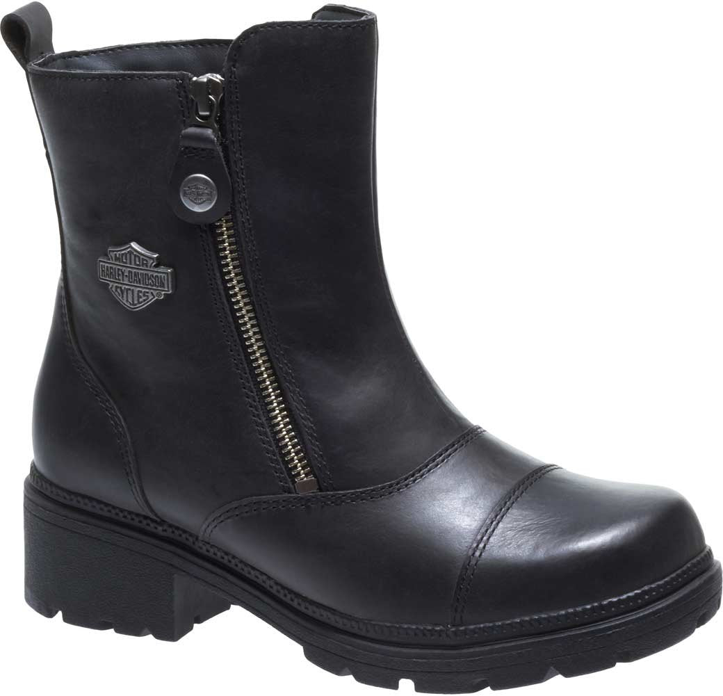 Harley-Davidson Women'S Amherst Leather Motorcycle Casual Boot, Black, 7.5