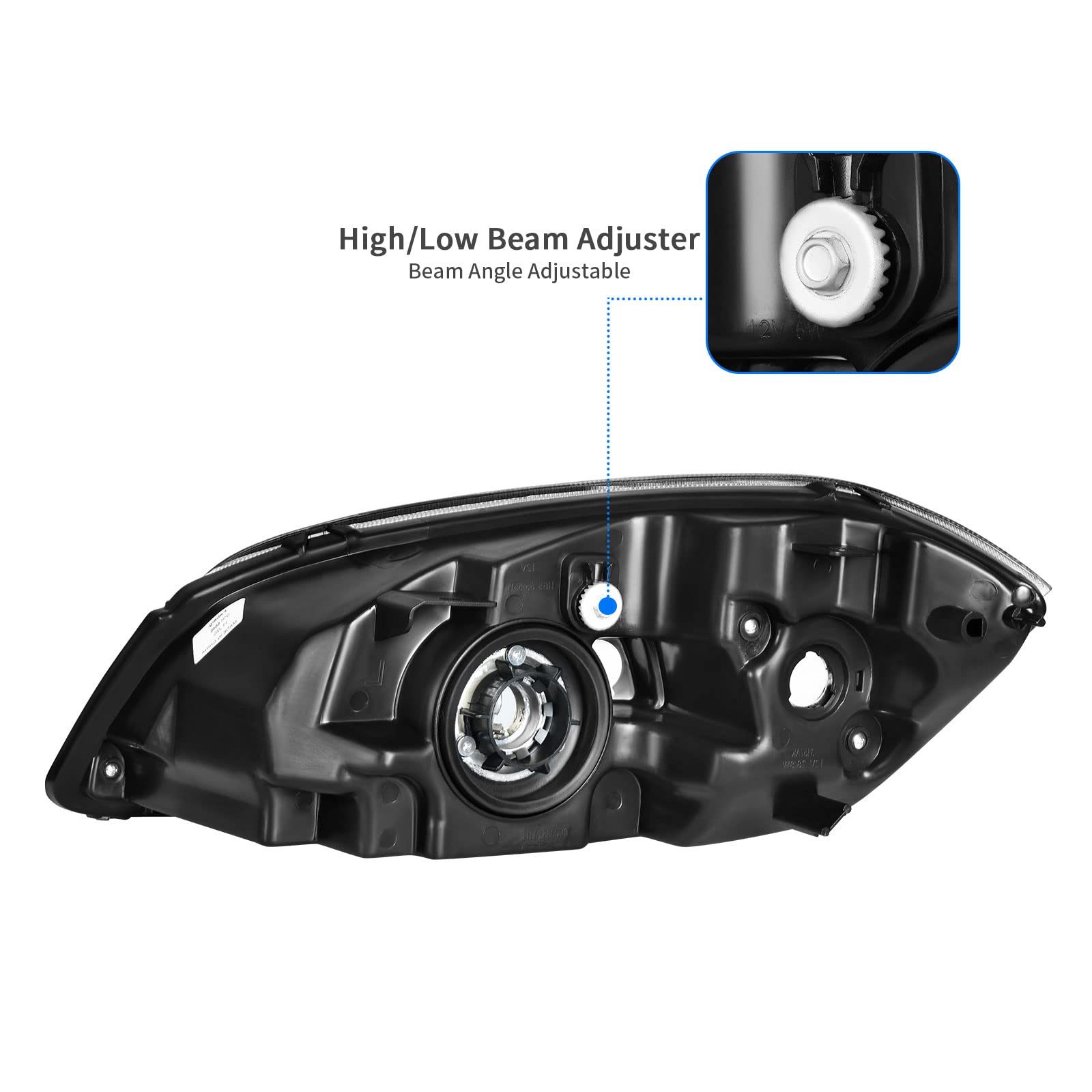 Dwvo Headlights Assembly Compatible With 2005-2010 Chevy Cobalt /2005-2006 Pontiac Pursuit /2007-2009 Pontiac G5 Driver And Pass