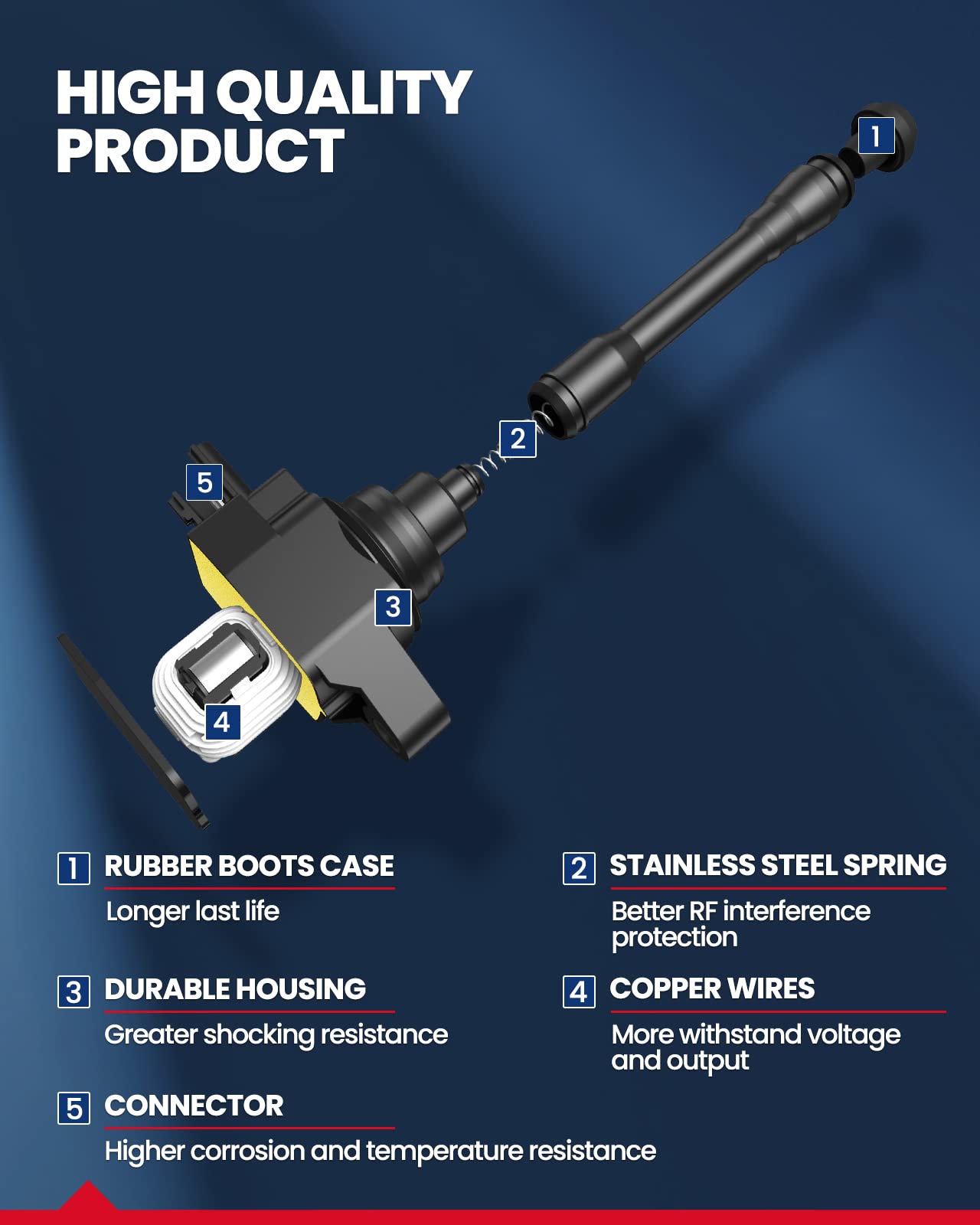 KAX Ignition Coil Packs, 4 Packs UF710 Fit for Forester 2014-2016, Outback, Impreza 2013-2015, XV Crosstrek, Legacy, FR-S, B-RZ