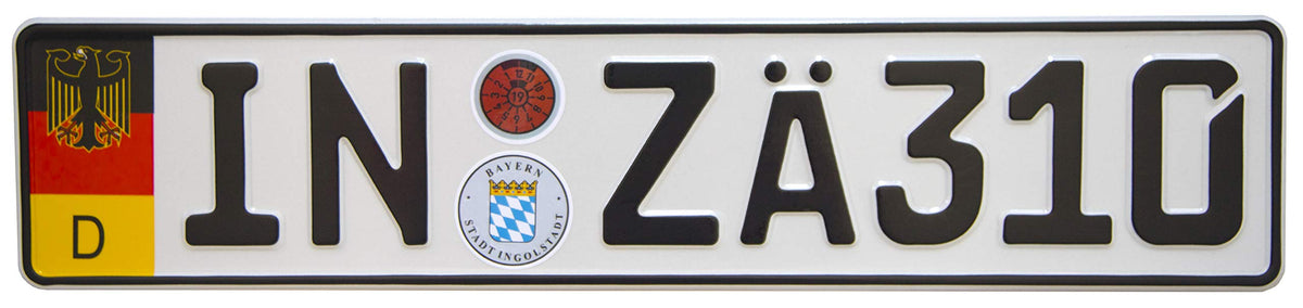International Tie European German Euro License Plate With Random Numbers (Ingols WBCARB07VCZSHV8