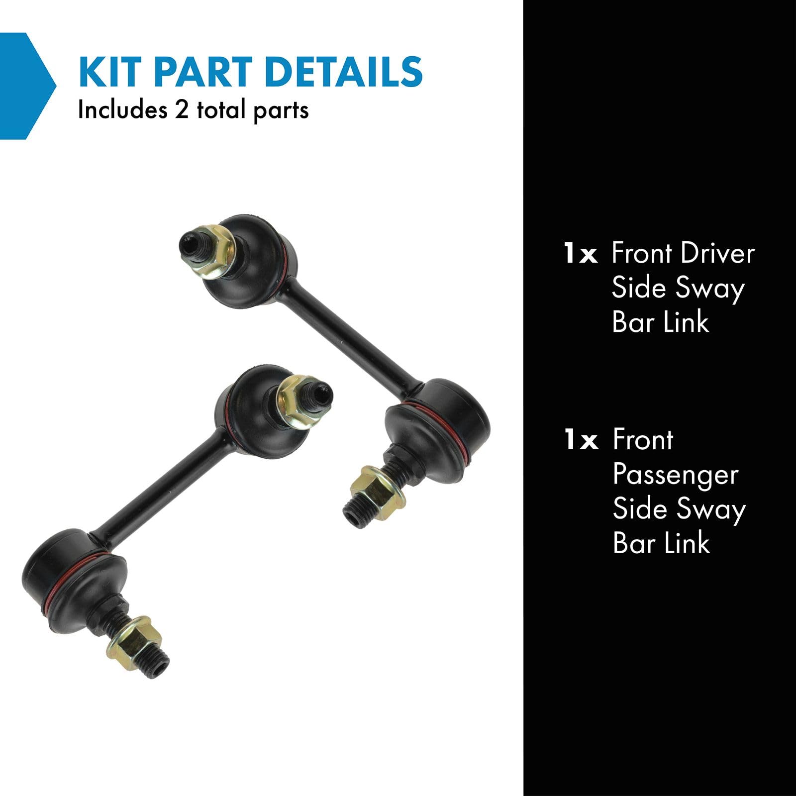 Trq Front Sway Bar Stabilizer Link Set Compatible With 2000-2001 Infiniti I30 2002-2004 I35 1999-2003 Nissan Maxima