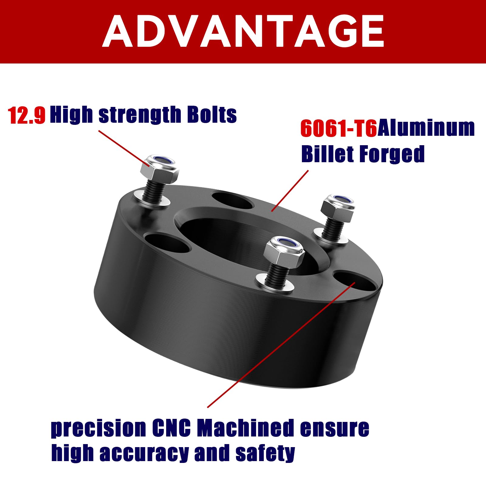 3 Inch Front Leveling Lift Kits For 2006-2022 Ram 1500, 3'' Forged Front Strut Spacers Suitable For Ram 1500 2006-2022