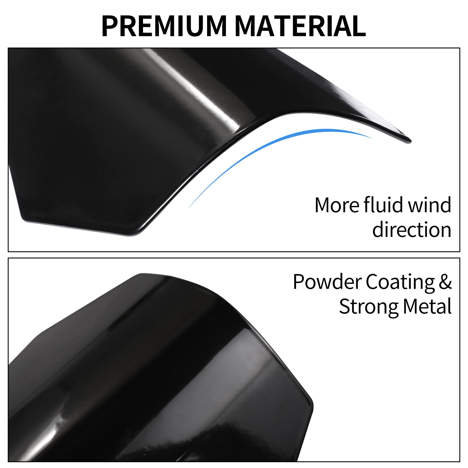 Huazu Coffin Cut Motorcycle Handguards - Black Hand Guards For 2007-2022 Harley Davidson Touring, Sportster, Dyna (Large, Cable Clutch Compatible)