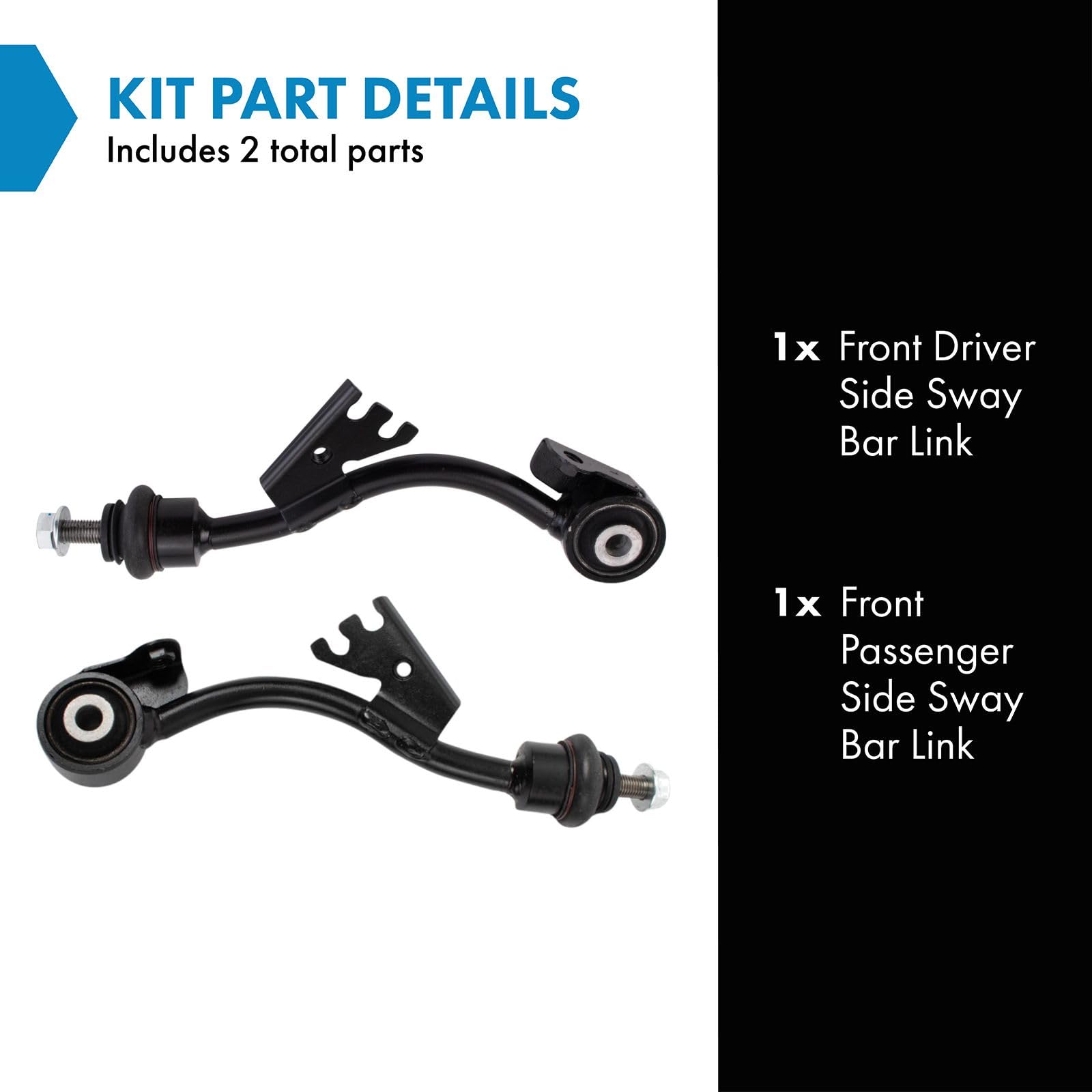 Trq Front Sway Bar Stabilizer Link Set Compatible With 2003-2005 Mercedes-Benz E320 2006-2009 E350 2004-2006 E500 2007-2009 E550