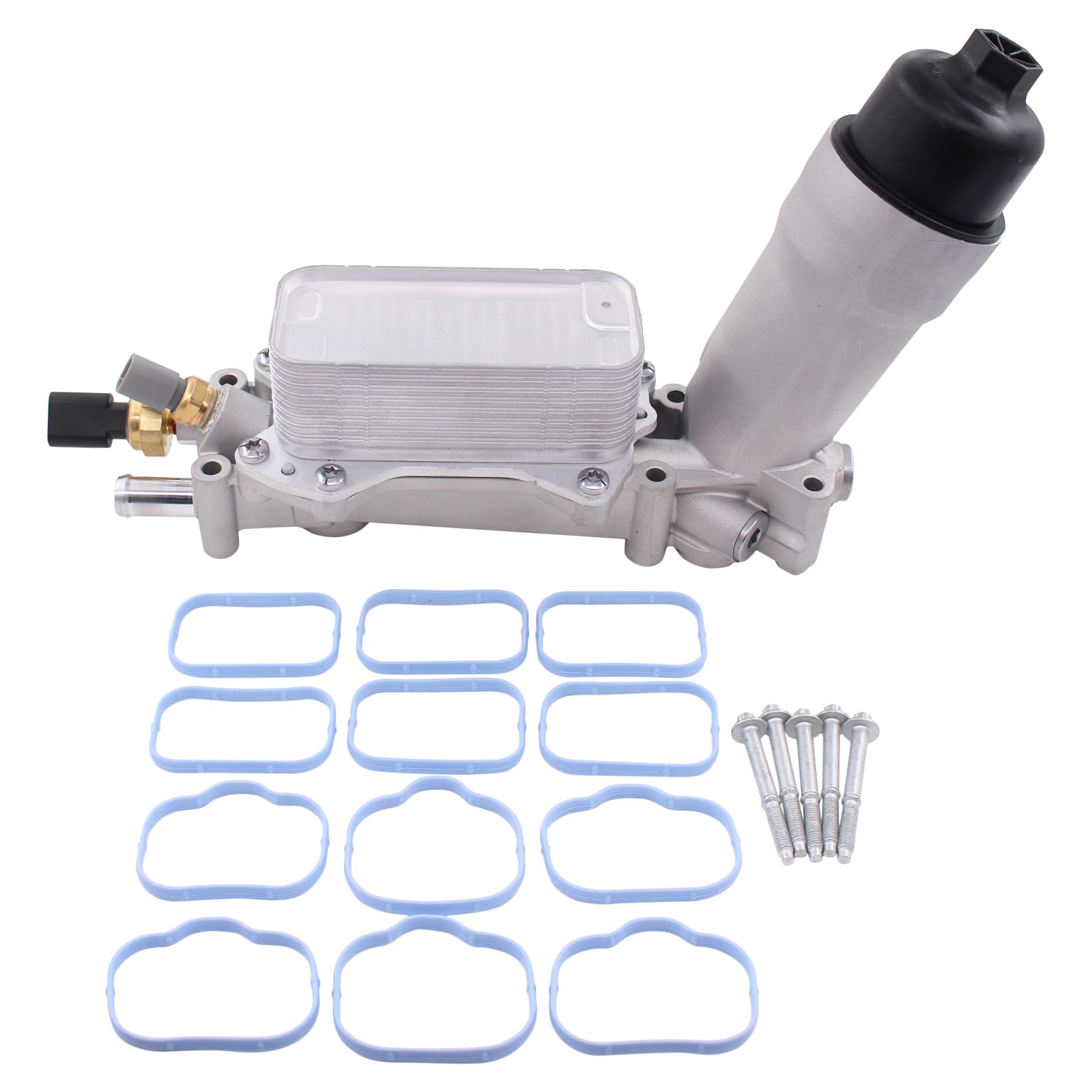 MOTOKU Upgraded Aluminum Engine Oil Cooler and Oil Filter Housing with Filter for Chrysler Jeep Dodge Ram 3.6L V6