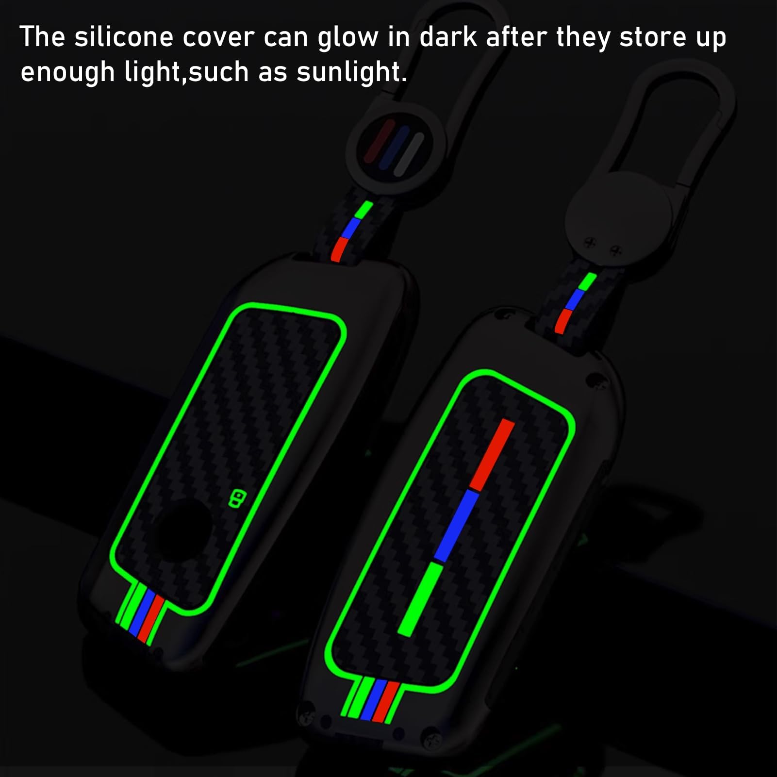 Jaronx Compatible With Bmw Key Fob Cover X5 X6 2025/ 2 3 5 7 X1 X7 Ix I7 Xm 2023-2025, Metal Keys Holder With Carbon Fiber Patte