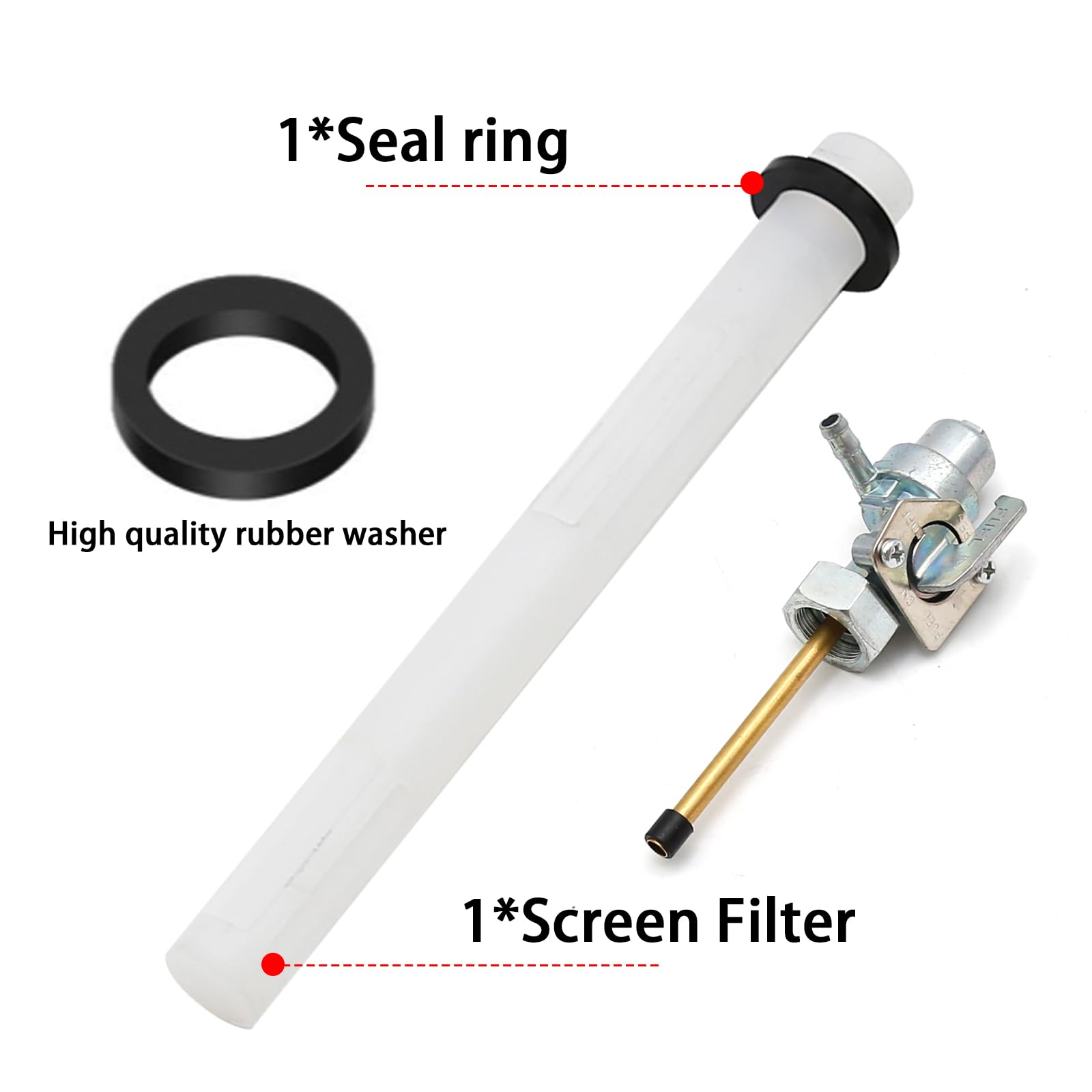 Vkinman Fuel Valve Petcock Switch Shut Off Replacement For Honda Trx250 Trx 300 Trx300Fw Fourtrax 1988-2000, Replace 16950-My6-791 16950-My6-670 16950-Hc4-670 16950-Ha8-005 16950-Hc4-840 16950-Ha5-005