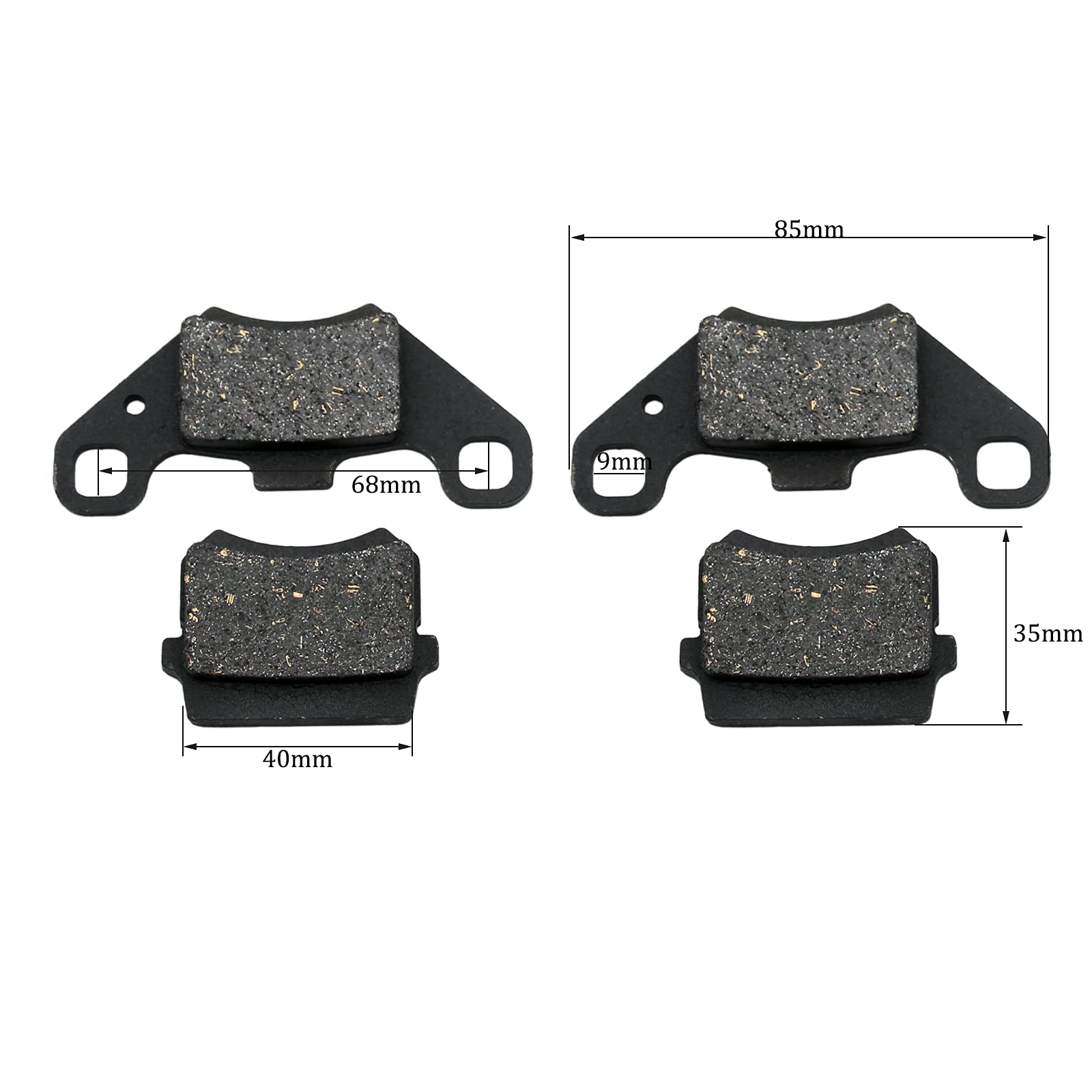 YD-PS001 2 Set Rear Disc Brake Pads for Chinese ATV Go Kart 50cc-250cc - Compatible with Coolster, Taotao Models