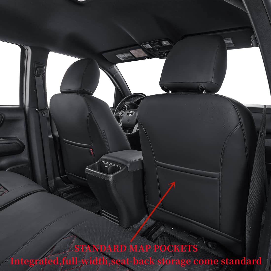 Coverdream Custom Fit Tacoma Seat Covers For 2016-2023 Toyota Tacoma Double Cab/Crew Cab Sr,Sr5,Trd Off Road,Trd Pro,Trd Sport,T