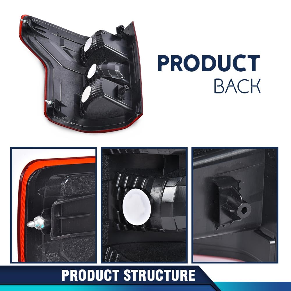 Pit66 Rear Tail Lamp Light W/O Bulbs & Wiring Harness Compatible With Ford F150 2018-2020 Jl3Z13405H, Jl3Z13404H, Fo2800265, Fo2