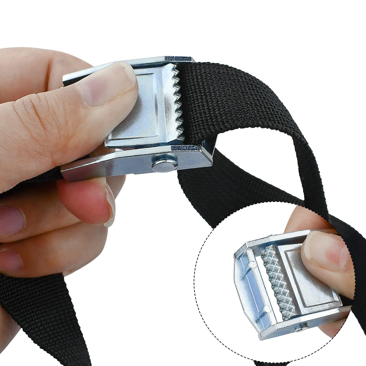 2Pcs Lashing Straps With Buckles Adjustable, Up To 600Lbs,Tie Down Straps For Motorcycle, Cargo, Trucks,Trailer,Luggage (1' X 3.3')