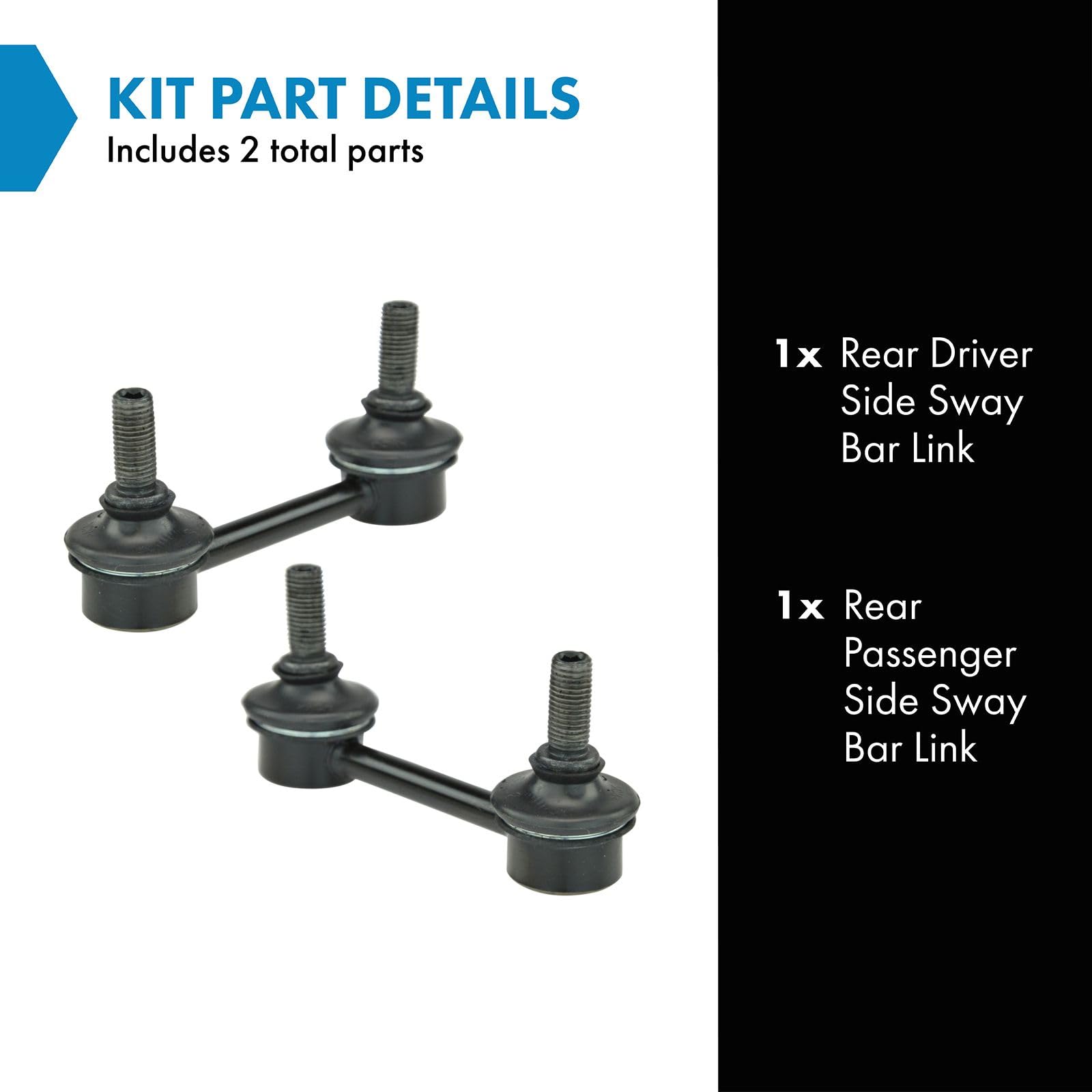 Trq Rear Sway Bar Stabilizer Link Set Compatible With 2000-2004 Subaru Legacy Outback