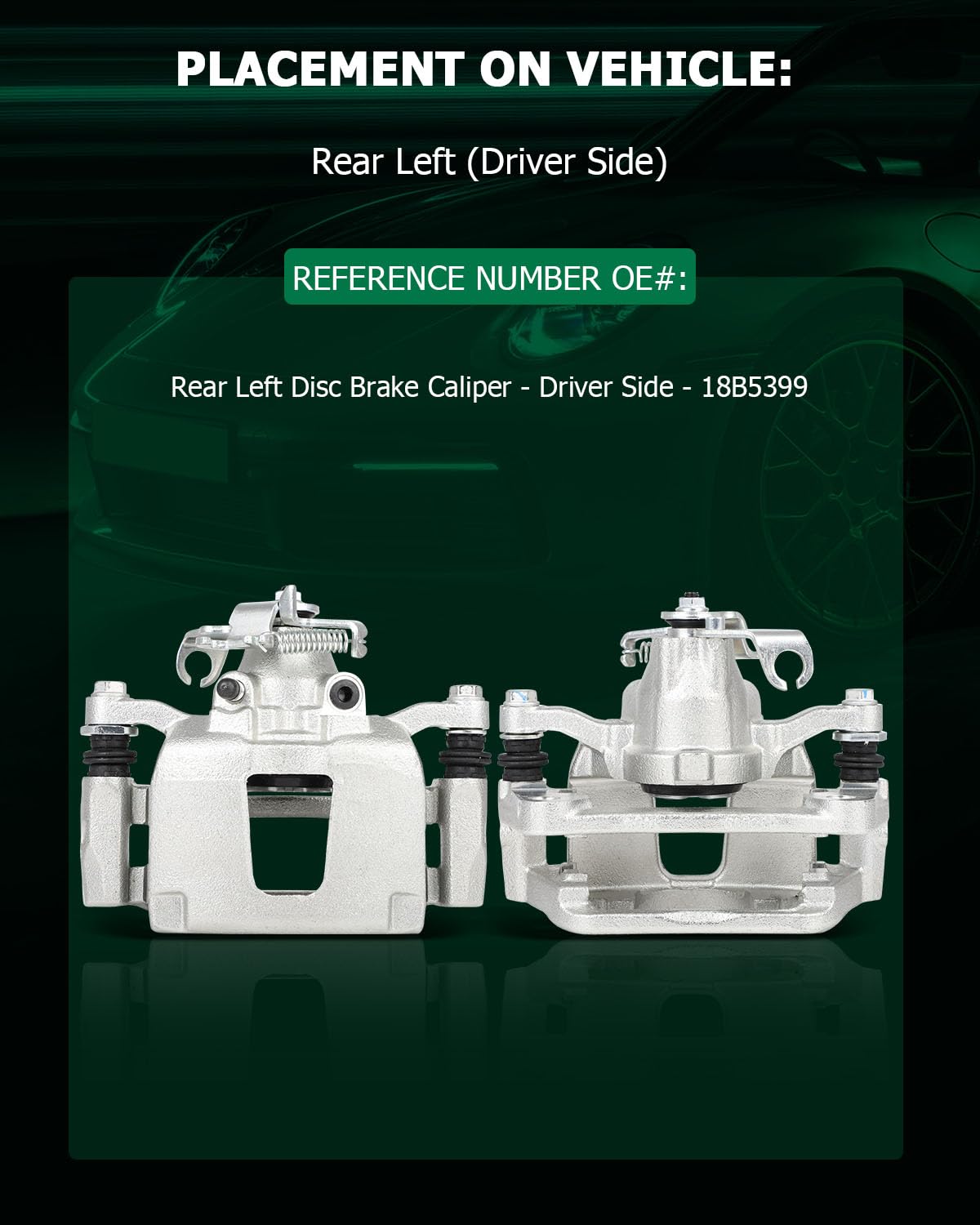Scitoo Rear Left Brake Caliper With Bracket 18B5399 Compatible For Chrysler Town & Country 2012-2016, For Dodge Grand Caravan 20