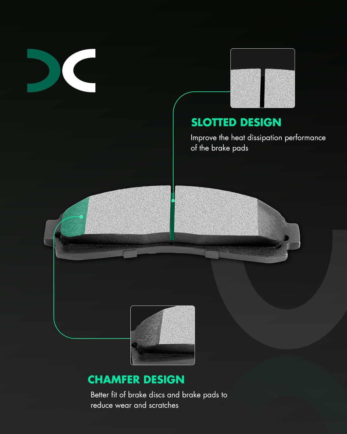 Scitoo Ceramic Pads, 4Pcs Front Brake Pads Brakes Kits Fit For Ford Explorer,Ranger,For Mazda B2300,98-01 For Mazda B2500,95-04