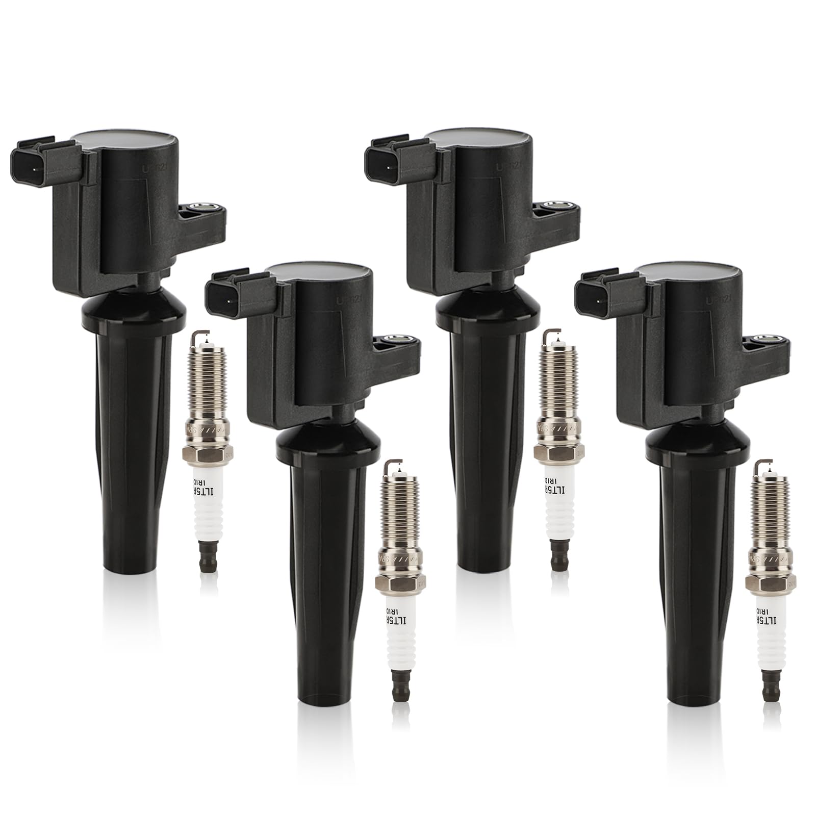 Uf621 Ignition Coil & Sp530 Double Iridium Spark Plug For L4 Mazda 3, Mazda 6,Tribute/Ford Focus, Ecosport,Transit Connect,Escap