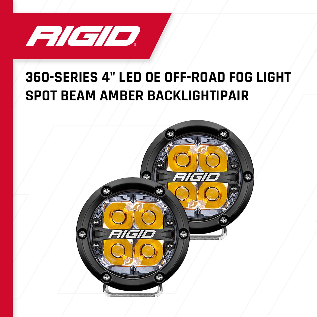 Rigid Industries - 360-Series 4'' Led Off-Road Spot Beam W/Amber Backlight