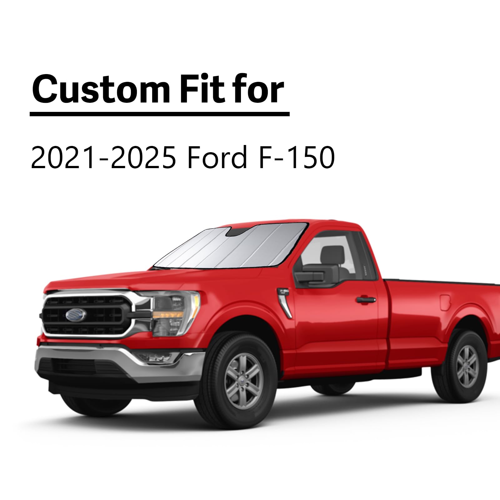 Automost 2021-2025 F150 Windshield Sun Shade for Ford F-150 2021 2022 2023 2024 2025 (Lariat, King Ranch, Platinum, XL XLT Limit