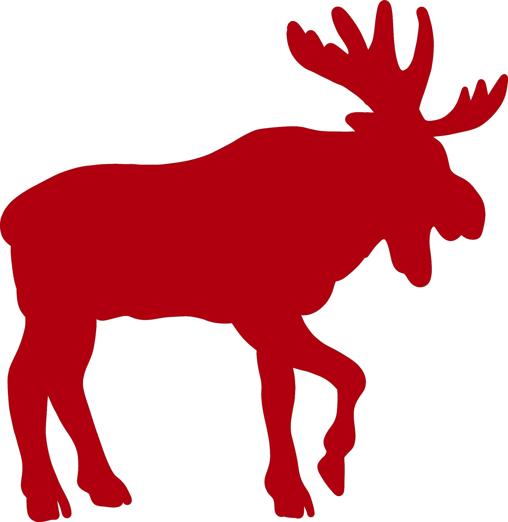 Moose Vinyl Decal - 5 Inches - For Cars, Trucks, Windows, Laptops, Tablets - Outdoor-Grade 2.5Mil Thick Vinyl - Red