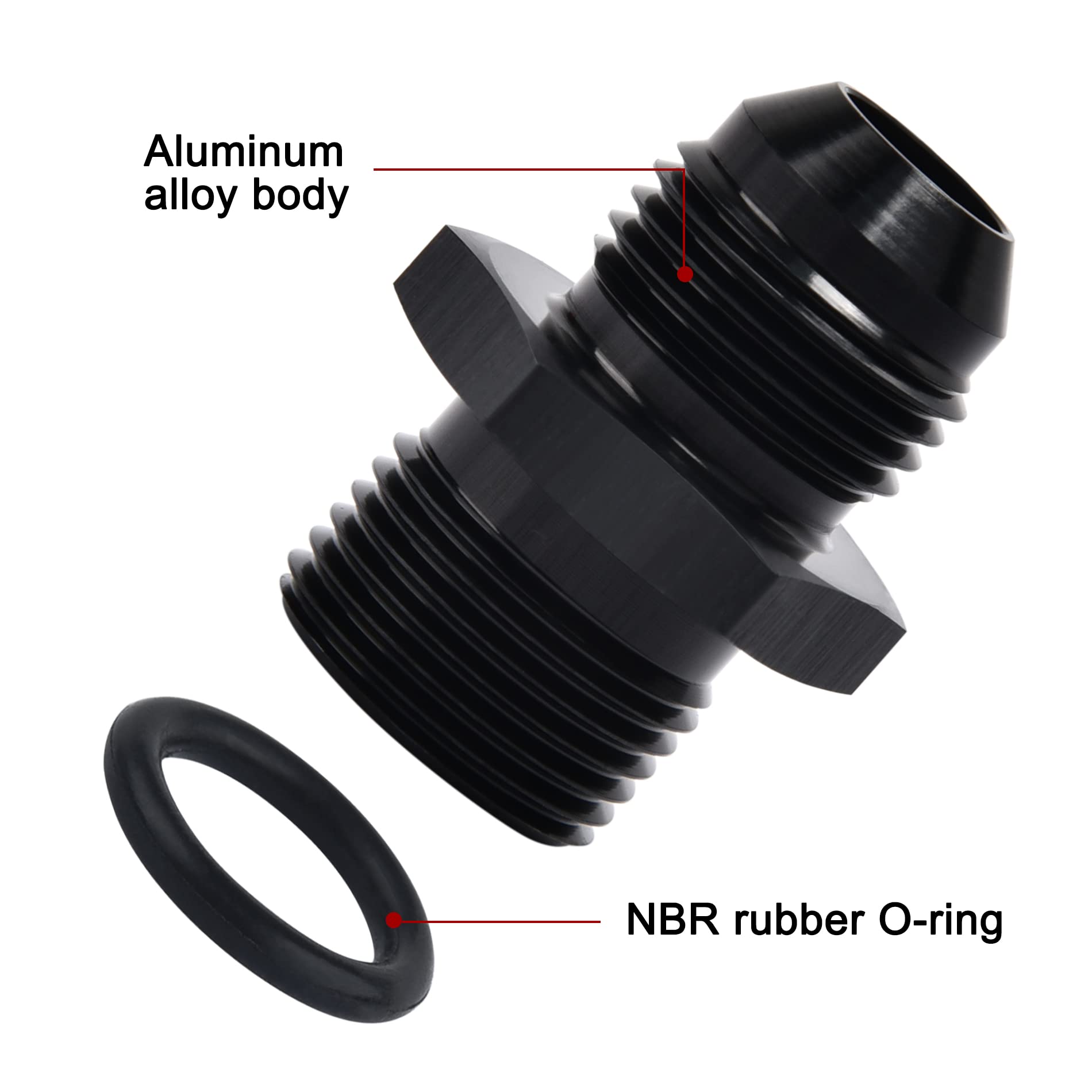 Evil Energy 8An Male Flare To M20 X 1.5Mm Male Metric Fitting Adapter Aluminium Alloy 2Pcs