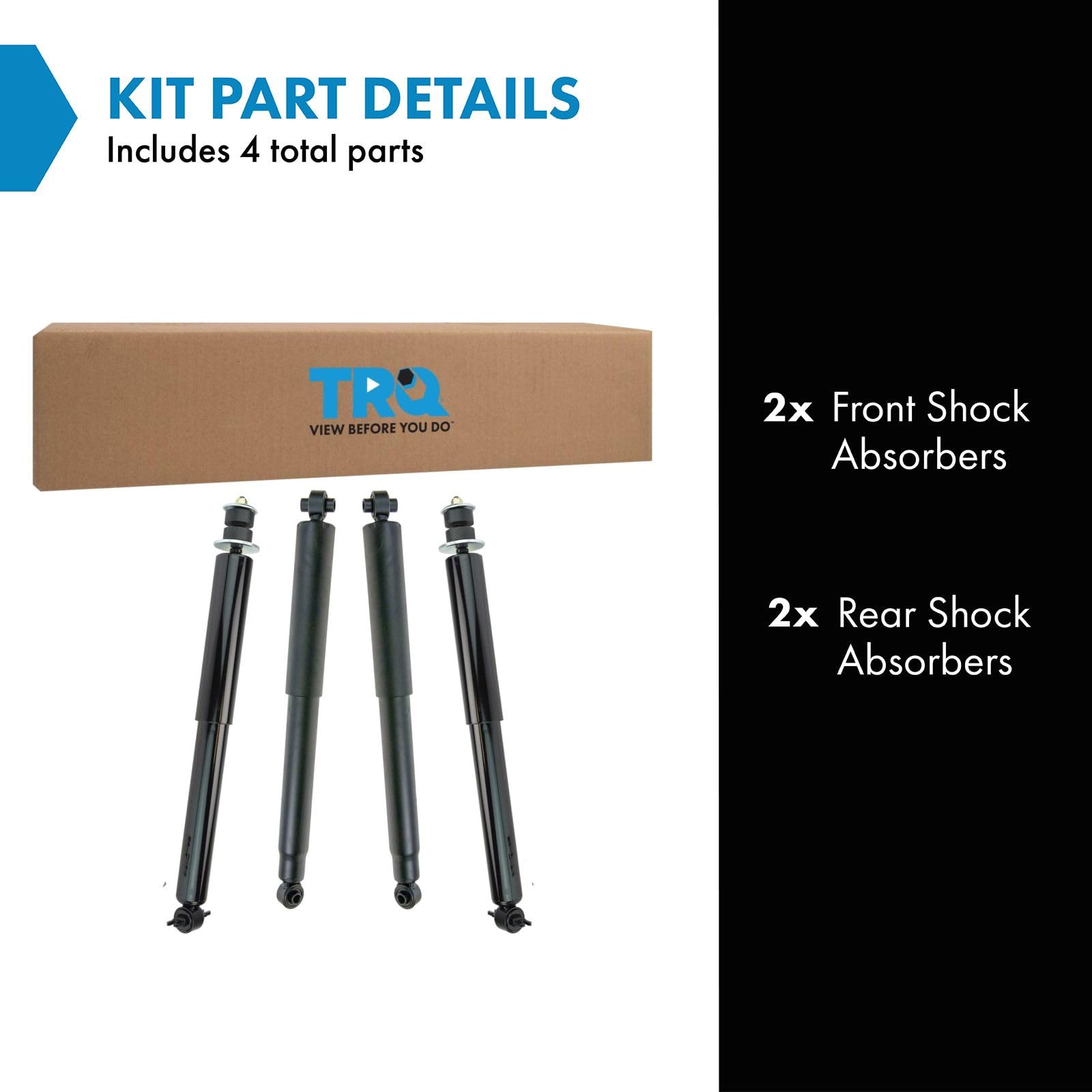 Trq Front And Rear Shock Absorber Set Compatible With 1999-2004 Jeep Grand Cherokee