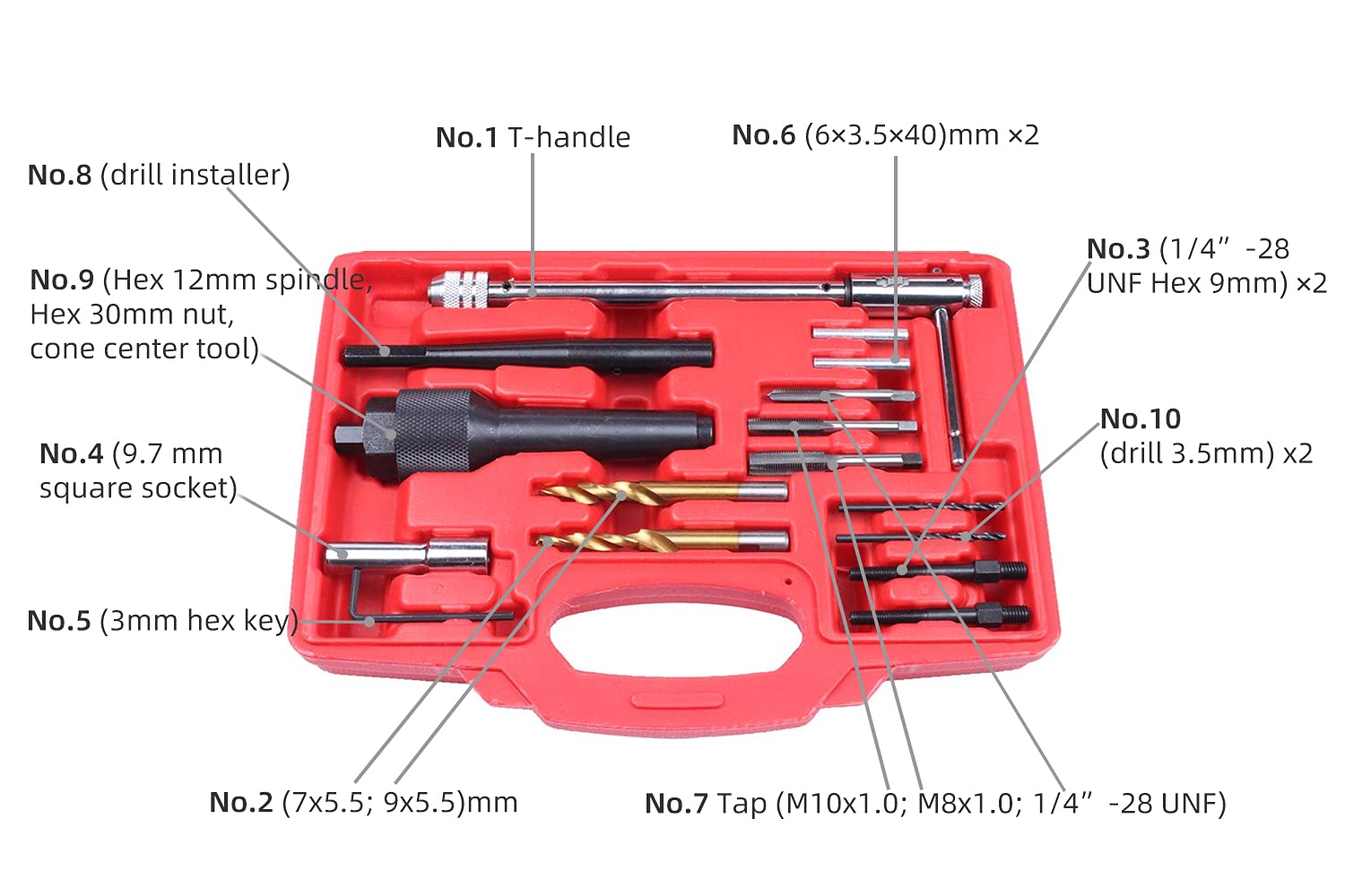 Alltooetools 16Pcs Glow Plug Removal Remover Tool Kit 8Mm 10Mm