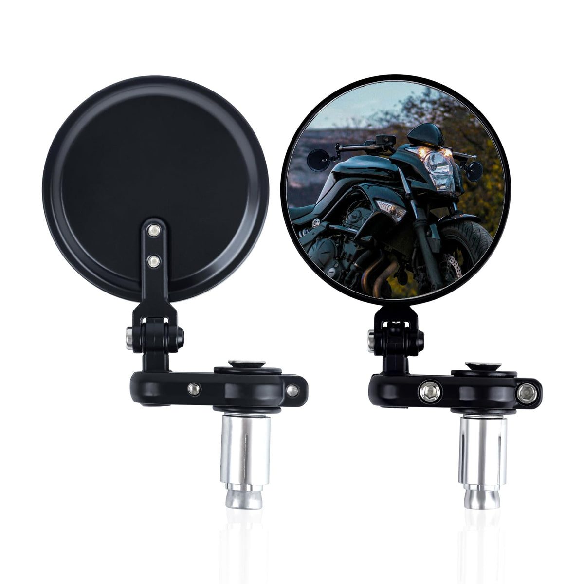 Motorcycle Bar End Mirrors 3 Round Folding Side Mirrors, 7/8 Handlebar Rear View Mirror Compatible With Honda MSX125 CB500F 