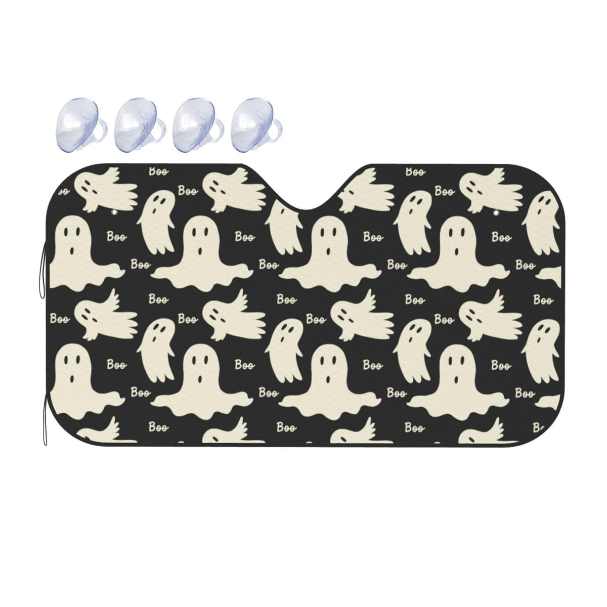 Ghost Pattern Car Windshield Sunshades Cute for Women Men Auto Sun Visor Blockers Universel Fit Sedan Van SUV Truck Accessories 