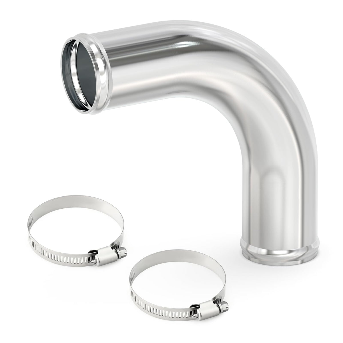 Gasher 1Pcs 90 Degree Elbow Aluminum Alloy Tube 1''Od, Leg Length 4'' (100Mm) With Bead Roll, Intercooler Pipe For Intake And Co