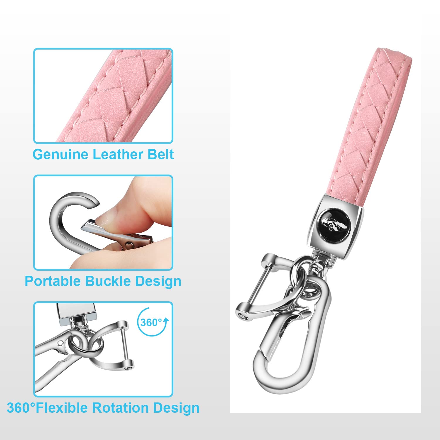 Qbuc For Toyota Key Fob Cover With Keychain Tpu Suitable For 2018-2022 Toyota Camry Rav4 Avalon C-Hr Corolla Highlander Gt86 (Style 1-Pink)