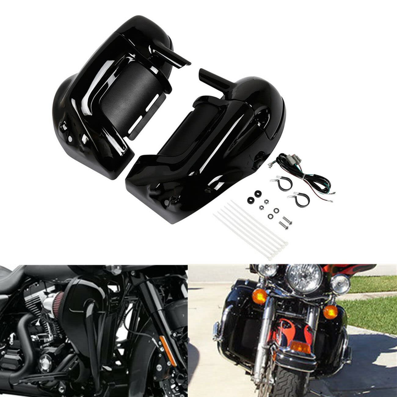 Slmoto Lower Vented Fairing W/Speakers Kit Fit For Harley Touring Road King Street Glide Electra Glide Ultra-Classic Road Glide Flt Flht Flhtcu Flhrc 1983-2013