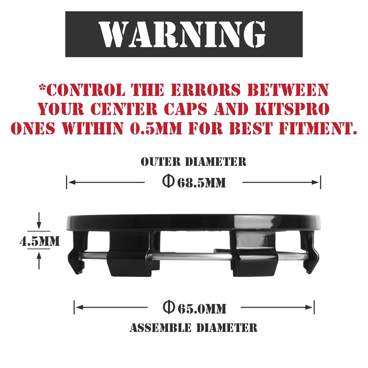 Kitspro 2.7Inch 68Mm Wheel Center Caps For Bmw 3 Series 4 Series 5 Series X Serires Z Series Rim Hub Caps 3613 6783 536, Pack Of