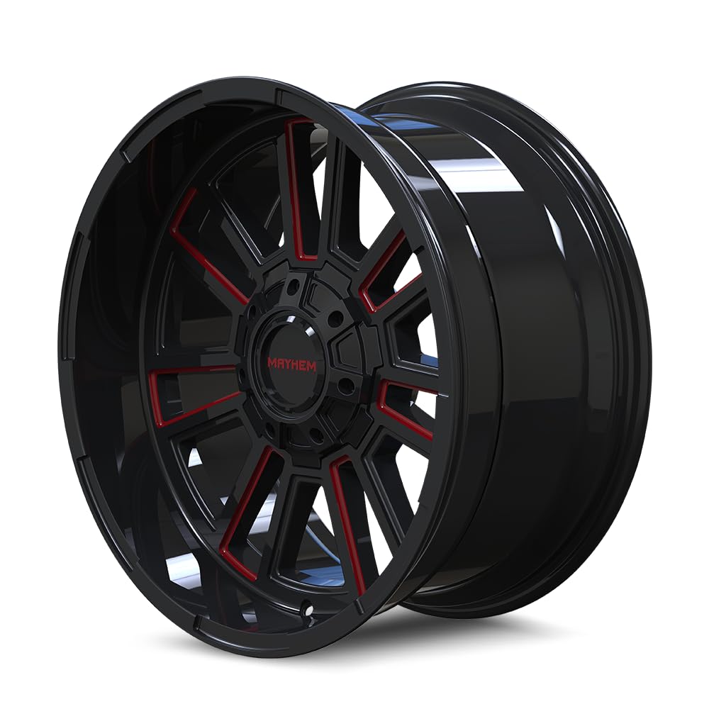 Mayhem Apollo 8115 Gloss Black Milled Prism Red Milled 20-9 8-170 18Mm 125.2Mm (1) Wheel