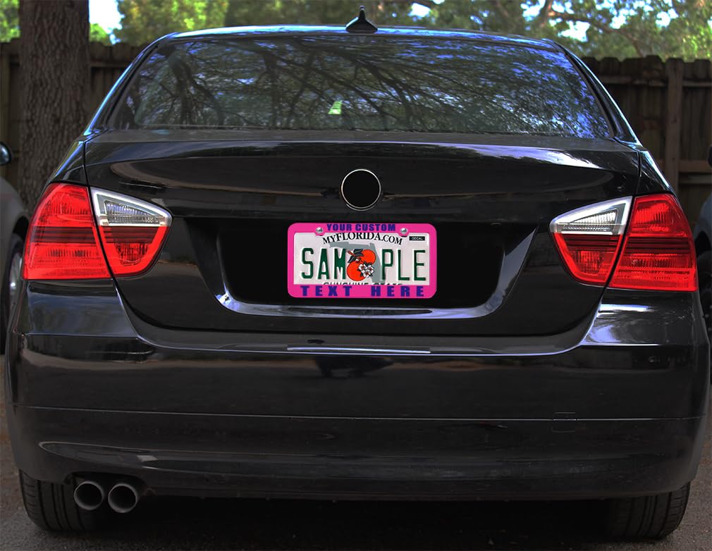 Custom License Plate Frame Custom Personalized Text Funny Metal Cute Car Accessories License Plate Holder Black 2 Holes 1 Frame