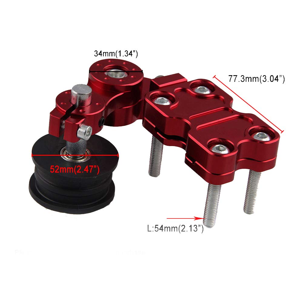 Chain Tensioner Adjuster Universal Aluminum Chain Automatic Regulator for Motorcycle Motocross Dirt Pit Bike ATV (red)