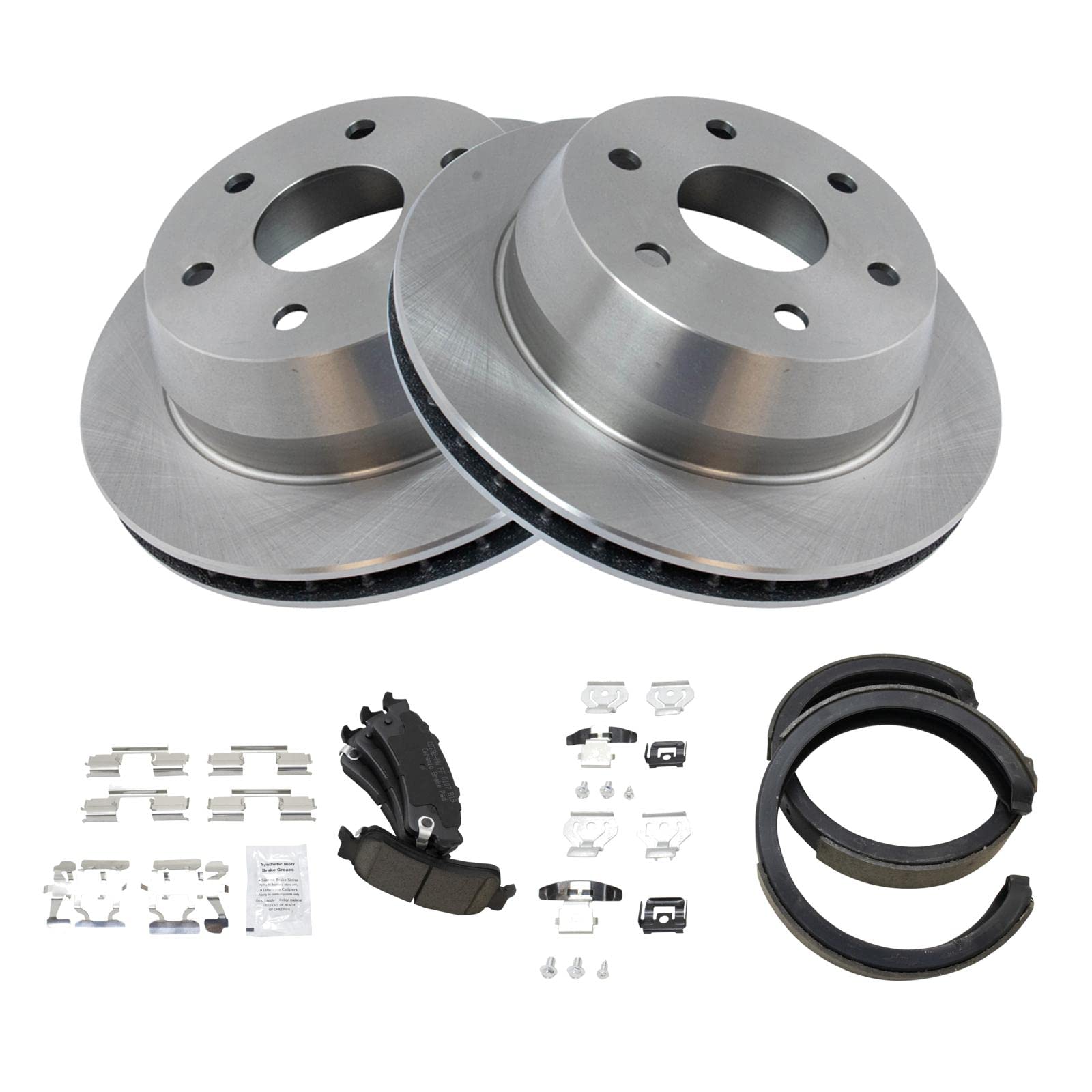 Trq Rear Brake Pad & Rotor Kit Compatible With 02 Cadillac 00-07 Chevrolet Gmc
