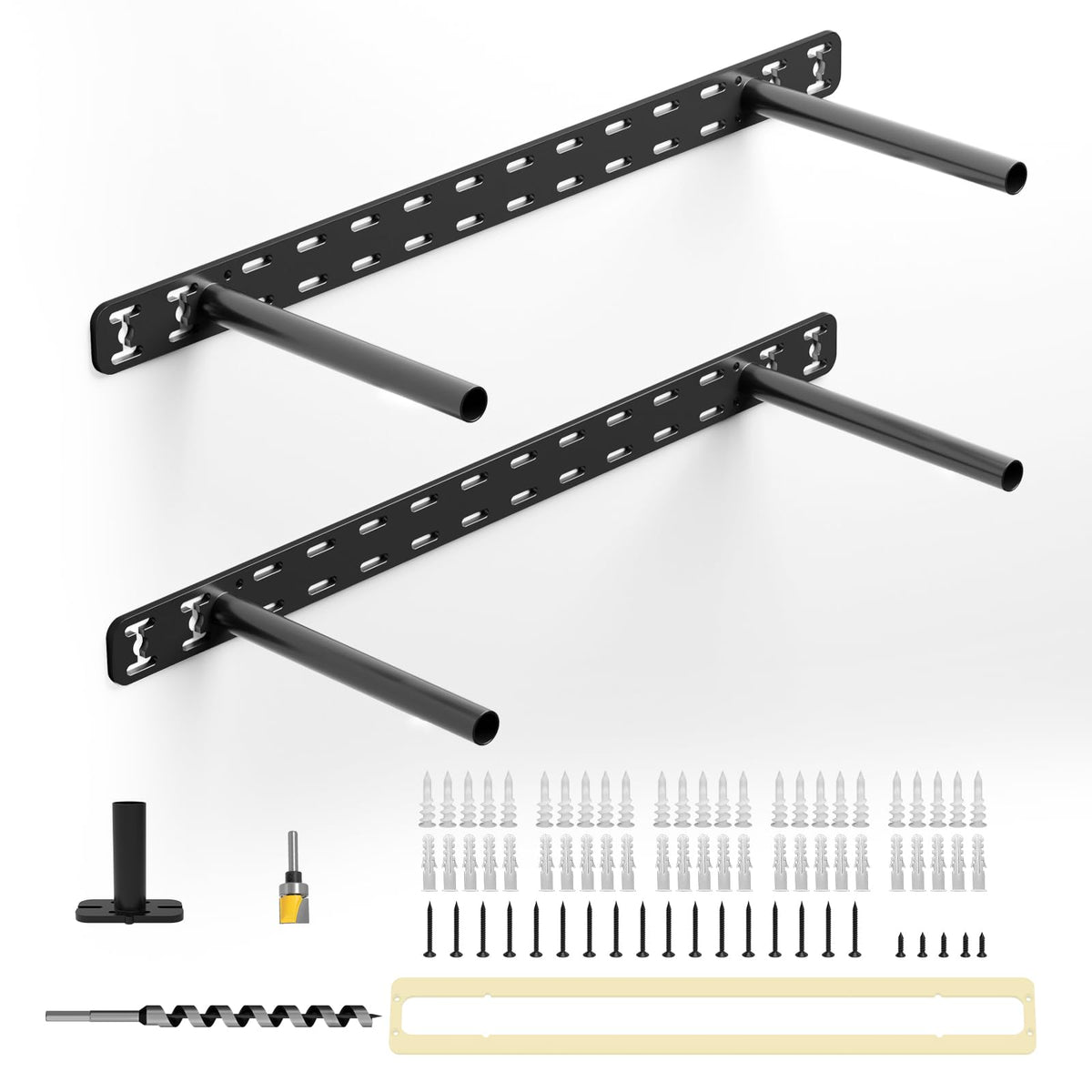 2Pcs Floating Shelf Hardware Heavy Duty Hidden Shelf Brackets Support,Wall Mounting Invisible Floating Shelves Bracket With Jig (22' X 6' X 1.5' With Tools)