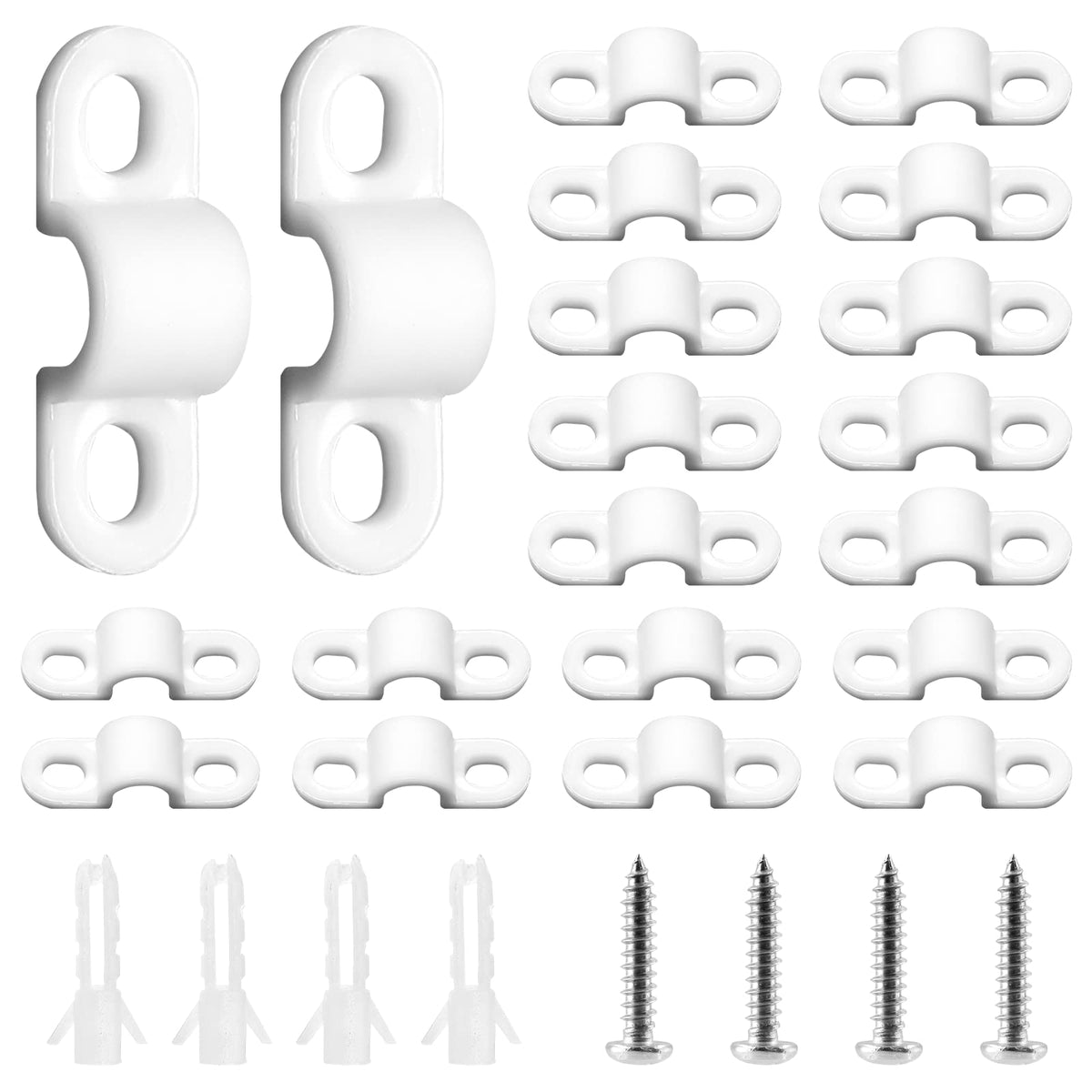 Bokwin 24 Sets Wire Shelf Back Wall Clip,White Wire Shelf Loop Clips For Concrete Installation(120)