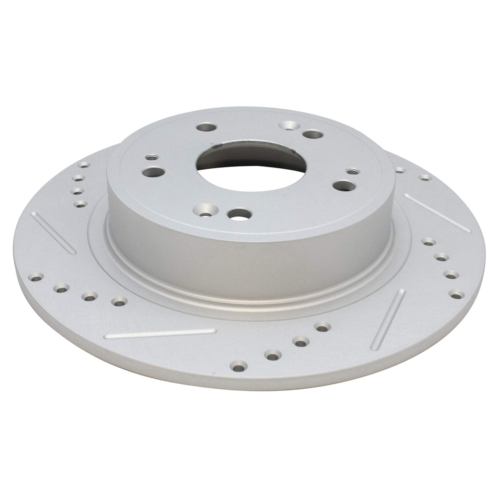 Trq Rear Performance Brake Rotors Set Solid Premium G-Coated Cross Drilled & Slotted Compatible With 2016-2022 Acura Ilx 2009-20