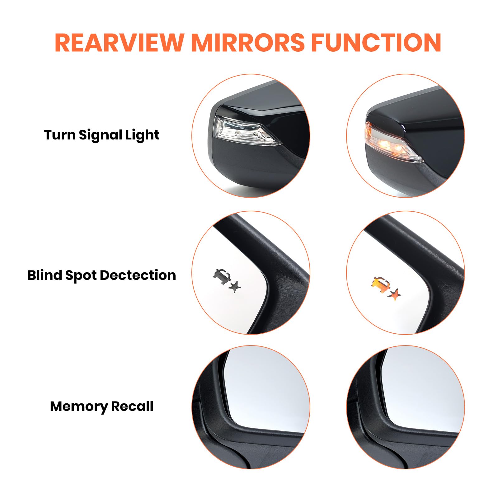 Mofoap Passenger Side View Mirror Compatible With Chevy Malibu 2016 2017 2018 2019 2020 2021 2022,Mirrors With Blind Spot Detect